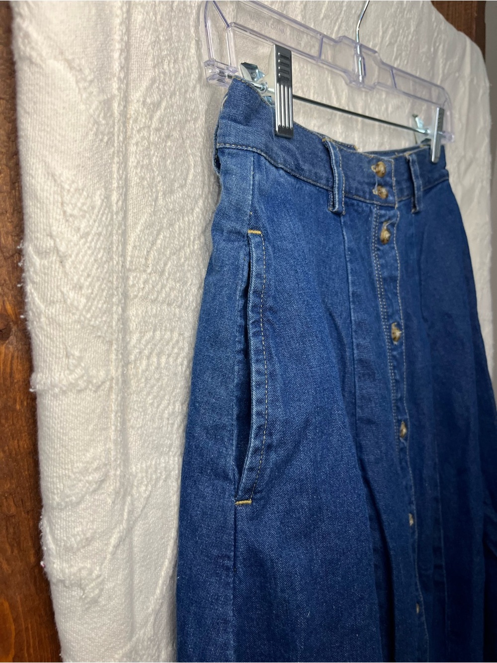 Vintage Eddie Bauer Denim Button-Front Maxi Skirt - Size 6 - Picture 3 of 4